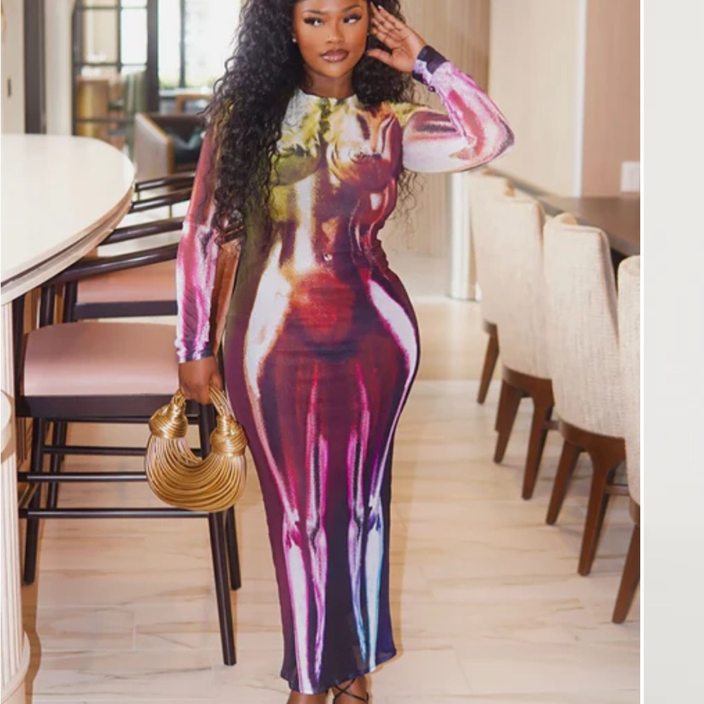 Fashion Nova Vibrant Long Sleeve Dress - Picture 4 of 4